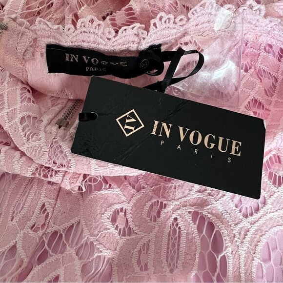 INVOGUE Paris Women's Elegant Floral Lace Sleeveless Short Cocktail Party Size M - Picture 5 of 6